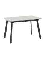 Стол Batu new 120-160/80/76 столешница ЛМДФ ароза светлая подстолье металл черный