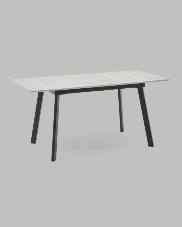 Стол Batu new 120-160/80/76 столешница ЛМДФ ароза светлая подстолье металл черный — изображение 3