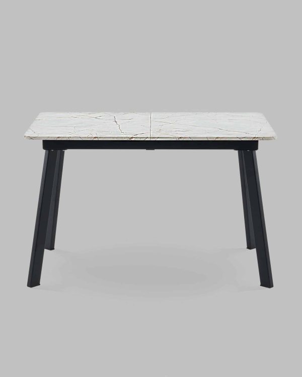 Стол Batu new 120-160/80/76 столешница ЛМДФ азул оникс подстолье металл черный — изображение 3