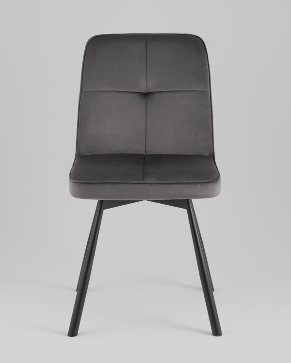 Стул Boun вращающийся велюр темно-серый 2 шт. — изображение 2