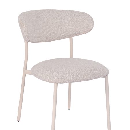 Стул обеденный Ayla серый белые ножки
