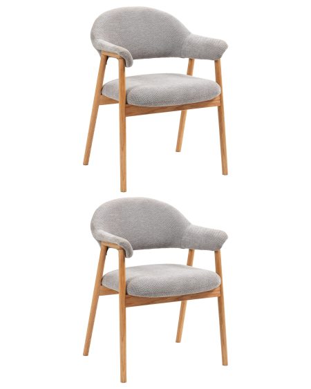 Стул обеденный Tavu с деревянными ножками серый 2 шт.