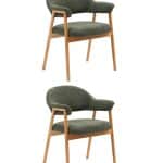 Стул обеденный Tavu с деревянными ножками зеленый 2 шт.