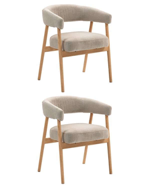 Стул обеденный Zubo с деревянными ножками бежевый 2 шт.