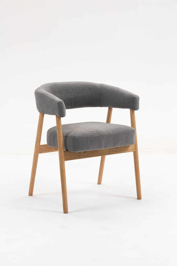 Стул обеденный Zubo с деревянными ножками темно-серый 2 шт. — изображение 2