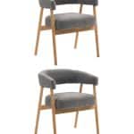 Стул обеденный Zubo с деревянными ножками темно-серый 2 шт.