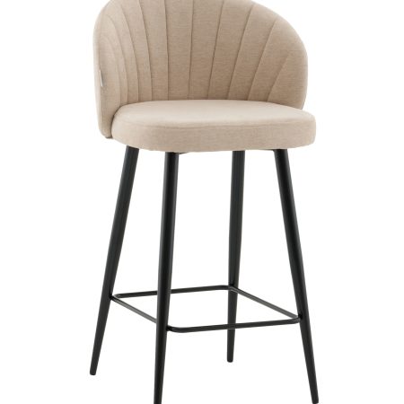 Стул полубарный Ханнингем велюр бежевый