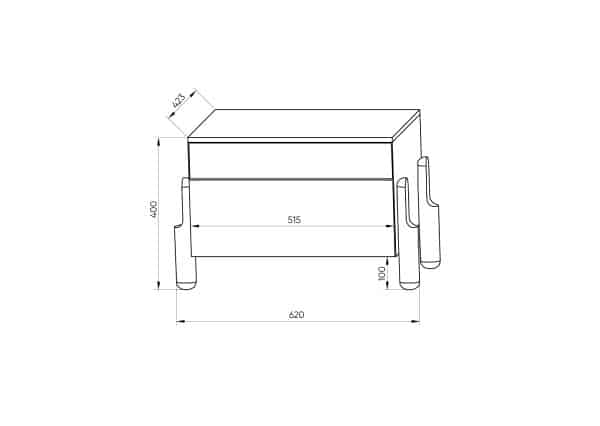 Тумба прикроватная Basic 2 ящика ширина 60 см (натуральный дуб) — изображение 3