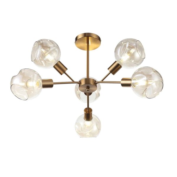 Уценка SLE155302-06 Светильник потолочный Античная медь/Янтарный E14 6*60W GENTORE — изображение 2