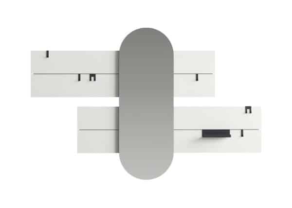 Вешалка Stripe L горизонтальная с зеркалом 60*160 см (белый) — изображение 2