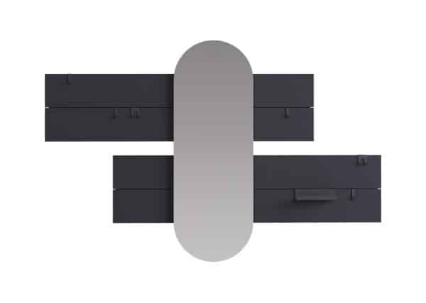 Вешалка Stripe L горизонтальная с зеркалом 60*160 см (черный) — изображение 2