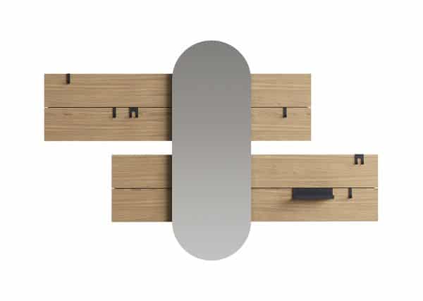 Вешалка Stripe L горизонтальная с зеркалом 60*160 см (натуральный дуб) — изображение 2
