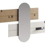 Вешалка Stripe L горизонтальная с зеркалом 60*160 см (натуральный дуб