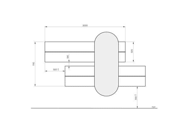 Вешалка Stripe L горизонтальная с зеркалом 60*160 см (натуральный дуб, дымка) — изображение 3