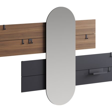 Вешалка Stripe L горизонтальная с зеркалом 60*160 см (орех