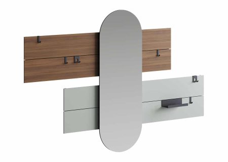 Вешалка Stripe L горизонтальная с зеркалом 60*160 см (орех