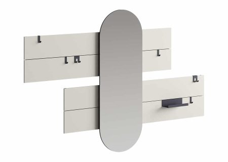 Вешалка Stripe L горизонтальная с зеркалом 60*160 см (серо-бежевый)