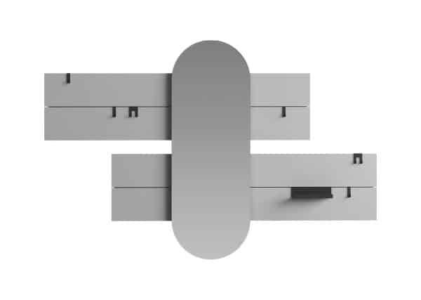 Вешалка Stripe L горизонтальная с зеркалом 60*160 см (серый) — изображение 2
