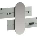 Вешалка Stripe L горизонтальная с зеркалом 60*160 см (серый)