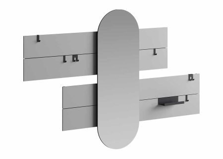 Вешалка Stripe L горизонтальная с зеркалом 60*160 см (серый)