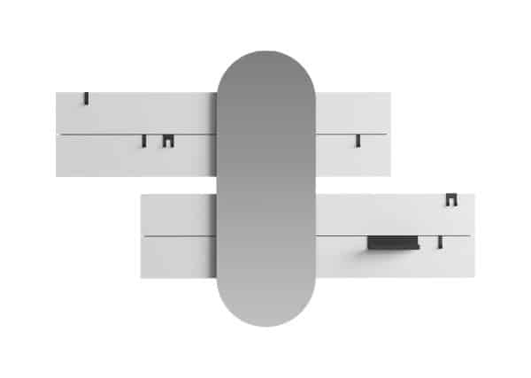 Вешалка Stripe L горизонтальная с зеркалом 60*160 см (светло-серый) — изображение 2