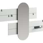 Вешалка Stripe L горизонтальная с зеркалом 60*160 см (светло-серый)