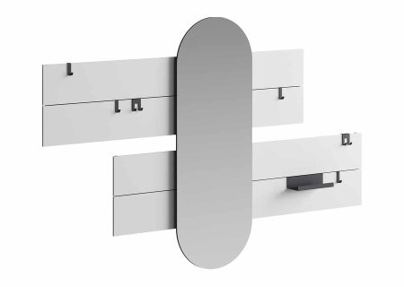 Вешалка Stripe L горизонтальная с зеркалом 60*160 см (светло-серый)