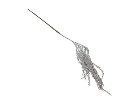 Ветка декоративная 35 см Заснеженная трава