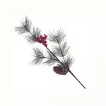 Ветка декоративная сосновая Красные ягоды и шишки