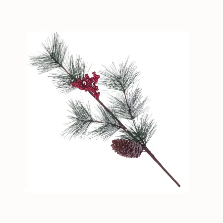 Ветка декоративная сосновая Красные ягоды и шишки