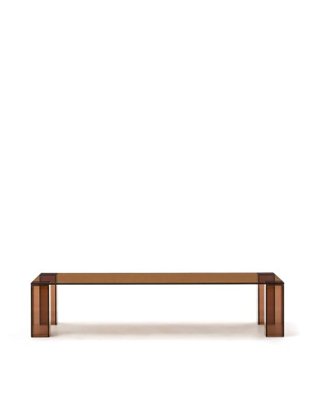 Журнальный столик Adularia из стекла коричневого цвета 140 x 60