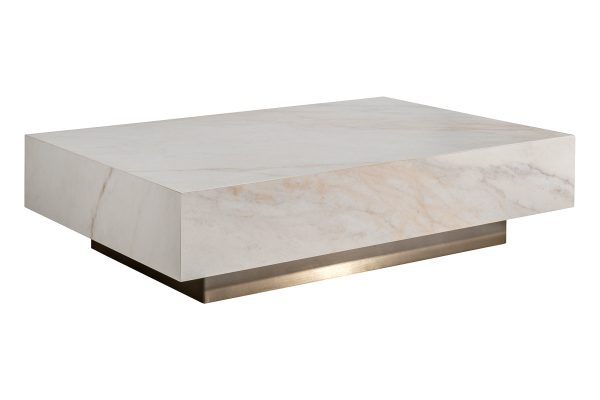 57EL-93601 Стол журнальный AGATE светлый керамический 120*80*29см — изображение 2