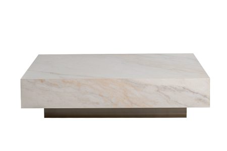 57EL-93601 Стол журнальный AGATE светлый керамический 120*80*29см