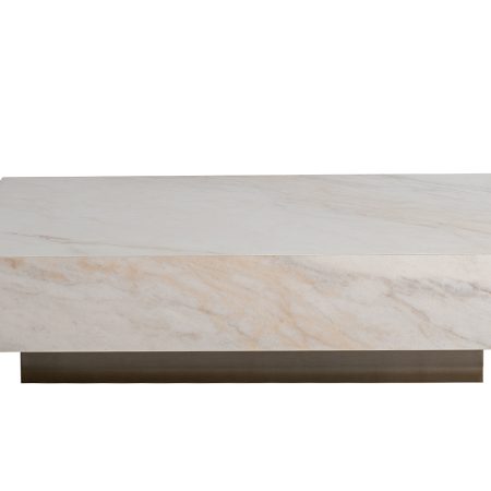 57EL-93601 Стол журнальный AGATE светлый керамический 120*80*29см