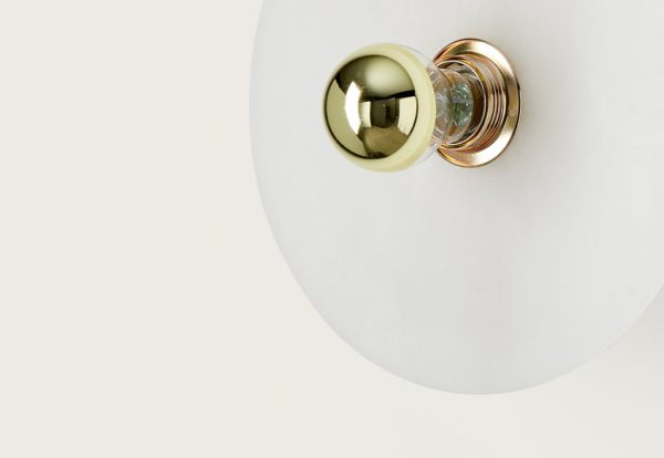 Бра Alba 35 см алебастр + цоколь 5 см золотой металл — изображение 2