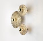 Бра Laos натуральная соломка 30 cm + цоколь 5 cm золотой металл — изображение 2