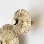 Бра Laos натуральная соломка 30 cm + цоколь 5 cm золотой металл — изображение 4