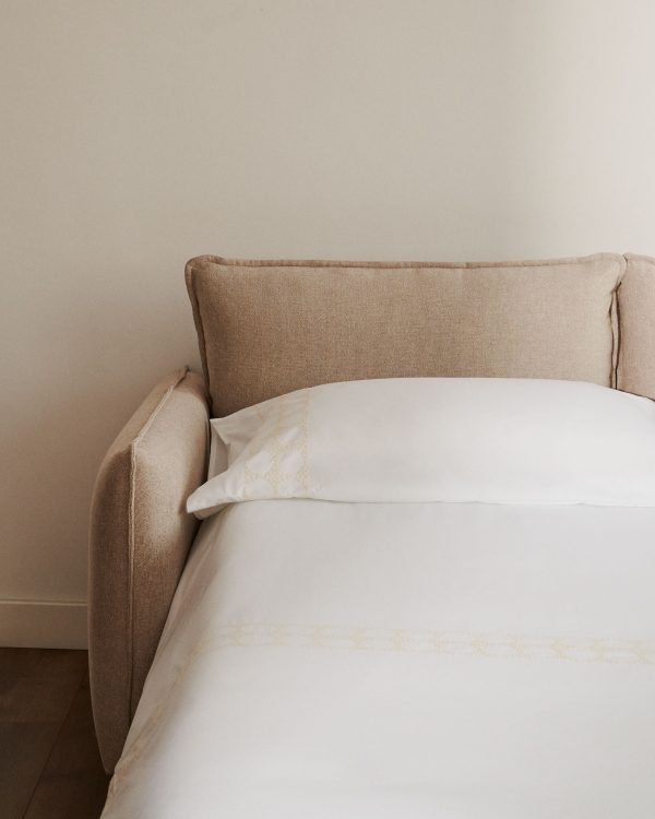 Carlota 2-местный диван-кровать из синели бежевого цвета 140 см — изображение 3