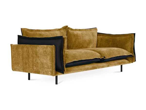 Диван Barcelona 2-местный черный, светло-коричневый — изображение 2