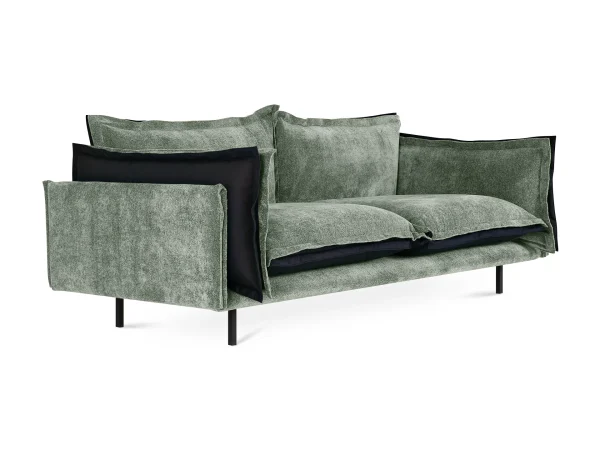Диван Barcelona 2-местный черный, светло-зеленый — изображение 2