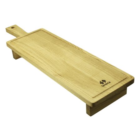 Доска сервировочная на ножках маленькая деревянная