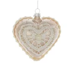 Елочное украшение Сердце с жемчугом