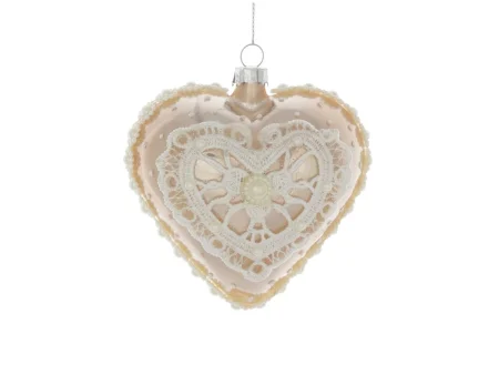 Елочное украшение Сердце с жемчугом