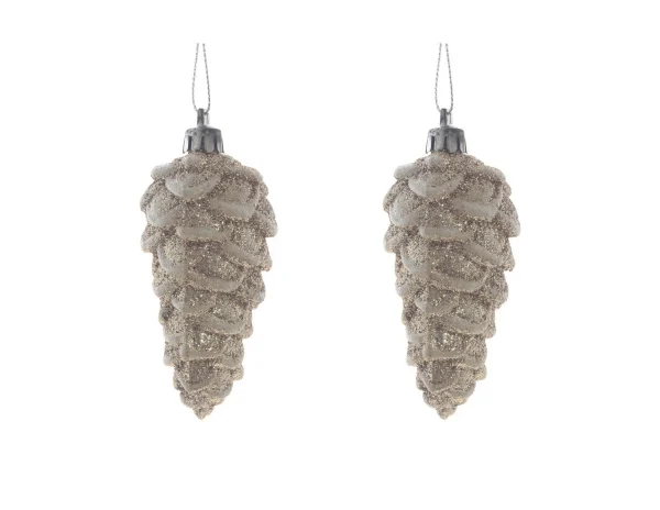 Елочное украшение Шишка белый — изображение 2