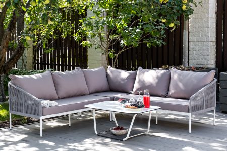 "Канны" модульная угловая лаунж-зона из роупа (веревки)