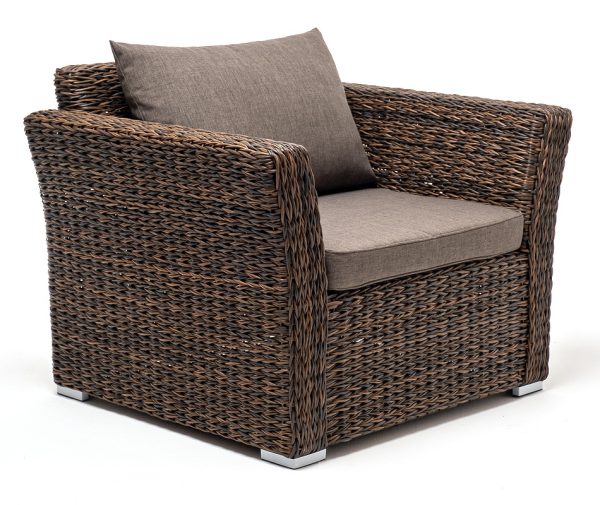 "Капучино" кресло из искусственного ротанга (гиацинт), цвет коричневый — изображение 3