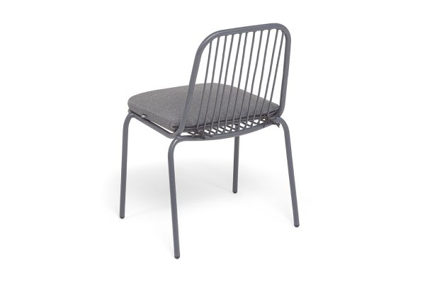 "Кастелло" стул плетеный из роупа, каркас из стали темно-серый (RAL7024) муар, ткань темно-серая 027 — изображение 5