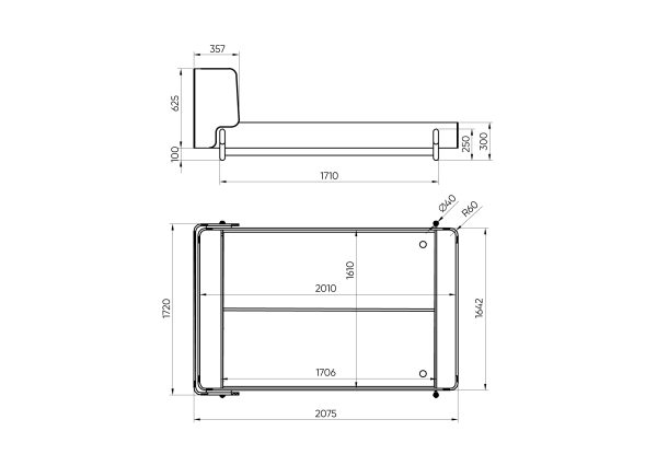Кровать Basic спальное место 160*200 см (серый, твид) — изображение 3