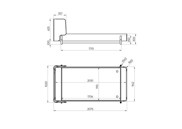 Кровать Basic спальное место 90*200 см (светло-серый, твид) — изображение 3