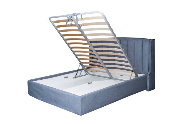 Кровать Odry c подъем.мех. шенилл синий Natur Sin 206*220*120 — изображение 3